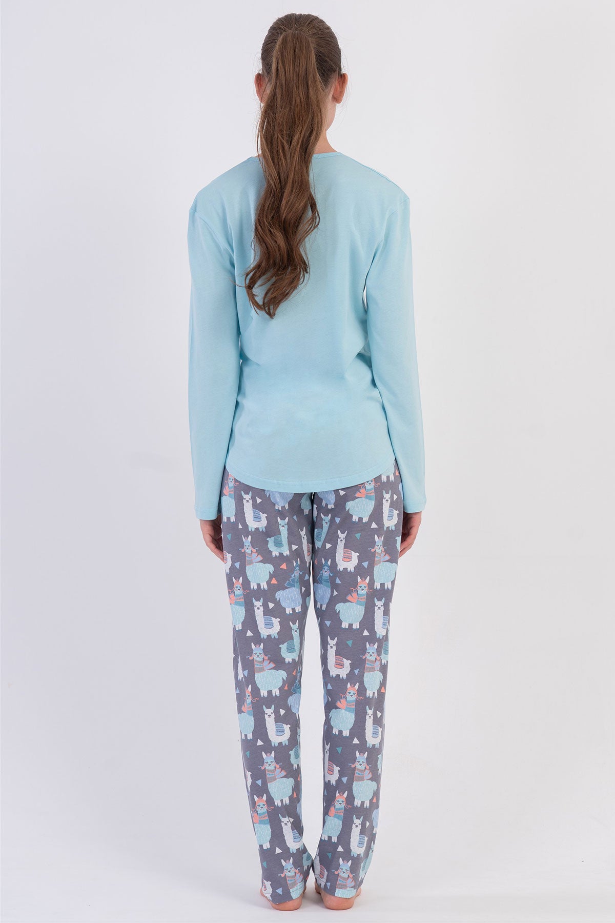 KADIN P.SUPREM O YAKA UZUN KOL ETEGI OVAL PIJAMA TAKIM