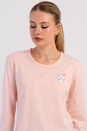 KADIN P.SUPREM O YAKA UZUN KOL ETEGI OVAL PIJAMA TAKIM