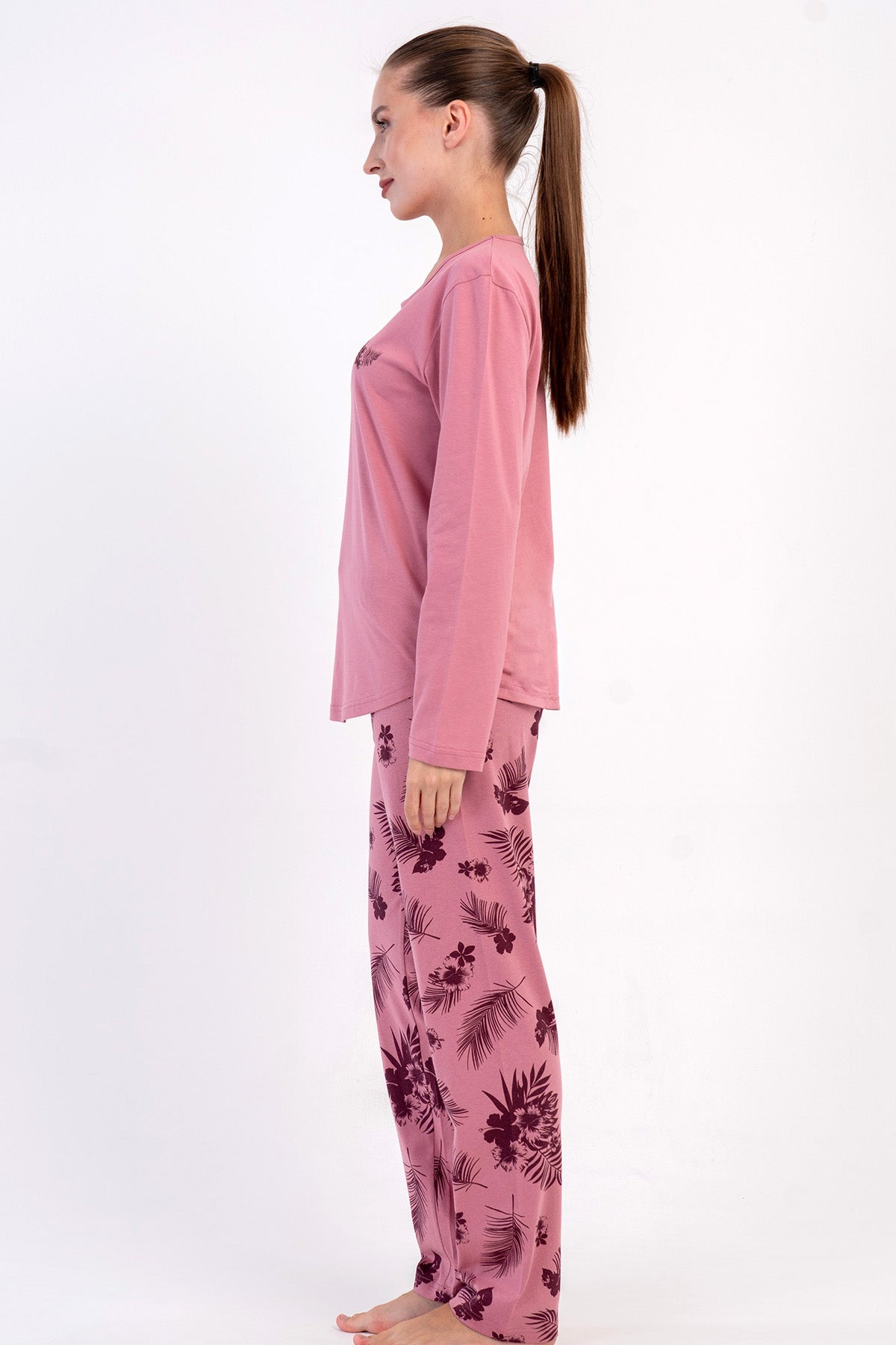 KADIN P.SUPREM O YAKA UZUN KOL ETEGI OVAL PIJAMA TAKIM