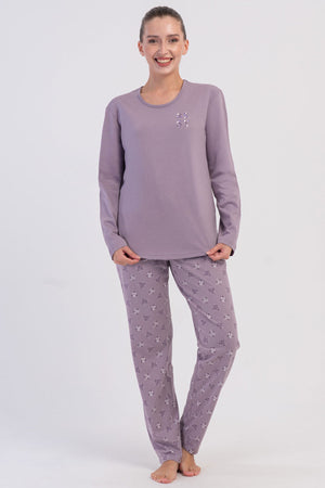 KADIN P.SUPREM O YAKA UZUN KOL ETEGI OVAL PIJAMA TAKIM