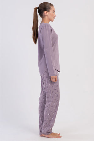 KADIN P.SUPREM O YAKA UZUN KOL ETEGI OVAL PIJAMA TAKIM