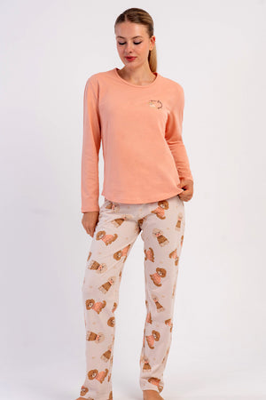 KADIN P.SUPREM O YAKA UZUN KOL ETEGI OVAL PIJAMA TAKIM