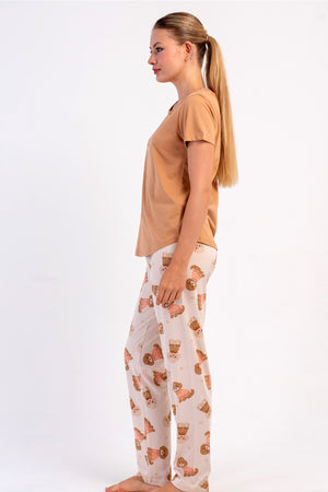KADIN P.SUPREM O YAKA KISA KOL ETEGI OVAL PIJAMA TAKIM