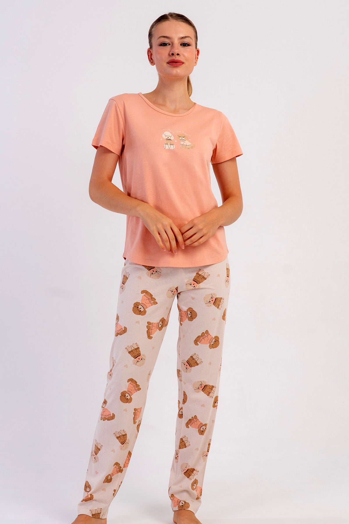 KADIN P.SUPREM O YAKA KISA KOL ETEGI OVAL PIJAMA TAKIM 606058