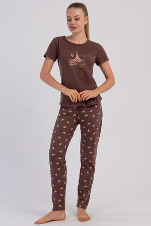 KADIN P.SUPREM O YAKA KISA KOL ETEGI OVAL PIJAMA TAKIM