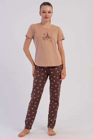 KADIN P.SUPREM O YAKA KISA KOL ETEGI OVAL PIJAMA TAKIM