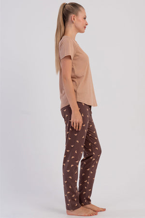 KADIN P.SUPREM O YAKA KISA KOL ETEGI OVAL PIJAMA TAKIM
