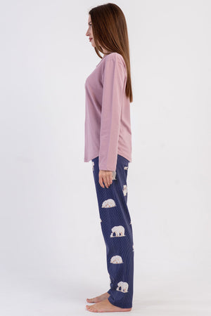 KADIN P.SUPREM O YAKA UZUN KOL ETEGI OVAL PIJAMA TAKIM