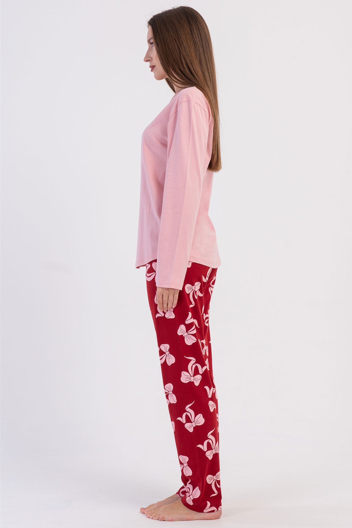 KADIN P.SUPREM O YAKA UZUN KOL ETEGI OVAL PIJAMA TAKIM