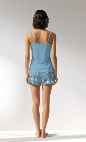 Woman Supreme Popcorn Thin Strap Short Set - B-14-4318 - Image 3