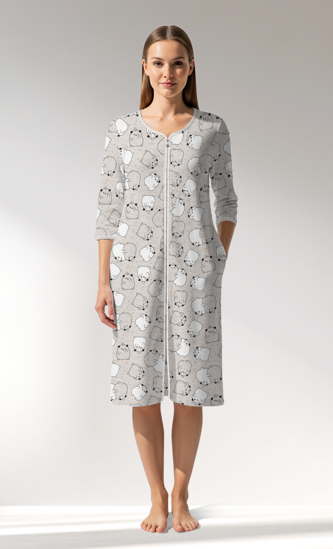 Woman Supreme Cheeks Pocket Detail Home Dress - ROTASYON - Image 1