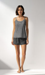 Woman Supreme TinyHearts Thin Strap Short Set - A-ANTRASIT MEL - Image 1