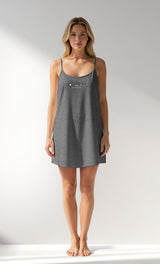 Woman Supreme TinyHearts Thin Strap Tunic - A-ANTRASIT MEL - Image 1