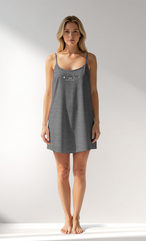 Woman Supreme TinyHearts Thin Strap Tunic - A-ANTRASIT MEL - Image 1