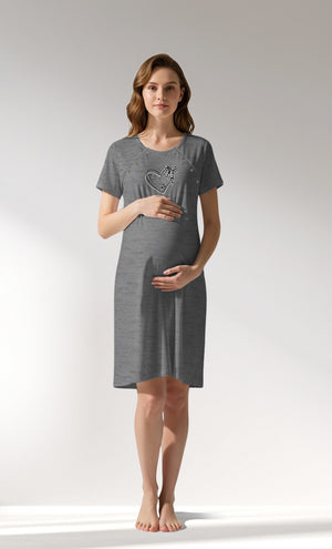 Woman Supreme TinyHearts Pregnant Tunic - A-ANTRASIT MEL - Image 1