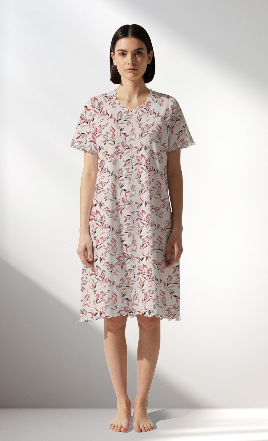 Woman Supreme ElegantLeav V Neck Tunic - ROTASYON - Image 1