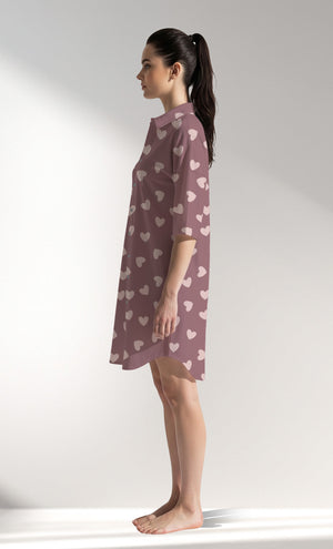 Woman Supreme BigHeart Shirt Tunic - ROTASYON (KOYU ZEMIN) - Image 2