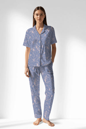 Woman Polyviscon Aurella Buttoned Pyjama Set - ROTASYON - Image 1