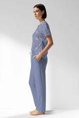 Woman Polyviscon Aurella Pocket Detail Pyjama Set - B-ROTASYON - Image 2