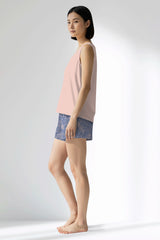 Woman Polyviscon Aurella Thick Strap Short Set - A-PEMBE - Image 2