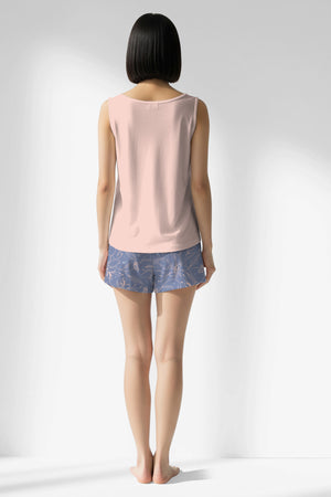 Woman Polyviscon Aurella Thick Strap Short Set - A-PEMBE - Image 3