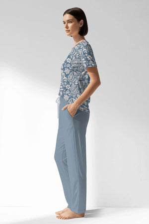Woman Polyviscon Edelia Pocket Detail Pyjama Set - ROTASYON - Image 2