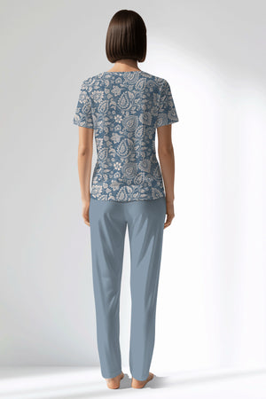 Woman Polyviscon Edelia Pocket Detail Pyjama Set - ROTASYON - Image 3