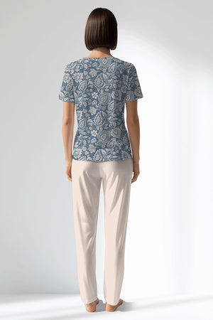 Woman Polyviscon Edelia Pocket Detail Pyjama Set - B-ROTASYON - Image 3