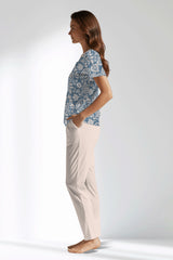 Woman Polyviscon Edelia Buttoned Collar Pyjama Set - B-ROTASYON - Image 2