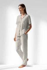 Woman Polyviscon Lina Buttoned Pyjama Set - ROTASYON - Image 2