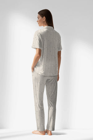 Woman Polyviscon Lina Buttoned Pyjama Set - ROTASYON - Image 3
