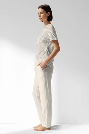 Woman Polyviscon Lina Pocket Detail Pyjama Set - ROTASYON - Image 2