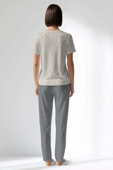 Woman Polyviscon Lina Pocket Detail Pyjama Set - B-ROTASYON - Image 3