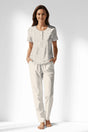 Woman Polyviscon Lina Buttoned Collar Pyjama Set - ROTASYON - Image 1