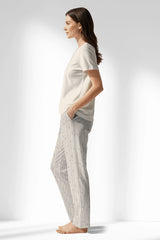 Woman Polyviscon Lina Drop Collar Pyjama Set - 11-0606 - Image 2