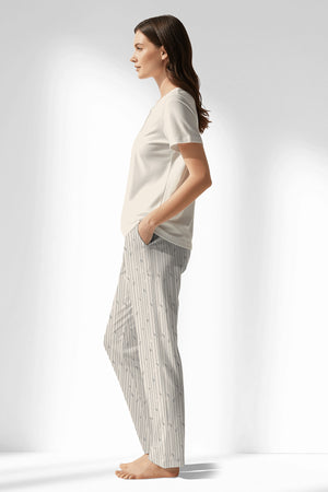 Woman Polyviscon Lina Drop Collar Pyjama Set - 11-0606 - Image 2