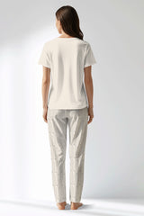 Woman Polyviscon Lina Drop Collar Pyjama Set - 11-0606 - Image 3
