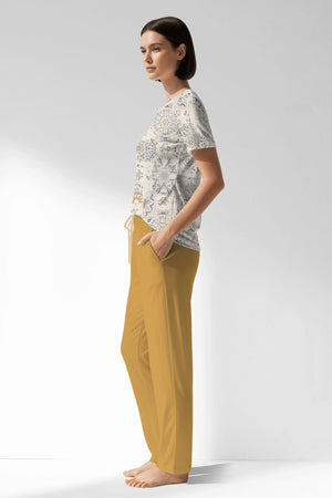 Woman Polyviscon Lina Pocket Detail Pyjama Set - ROTASYON - Image 2