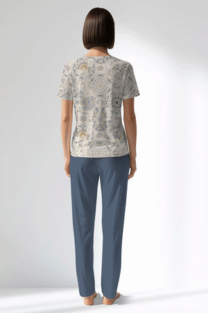 Woman Polyviscon Lina Pocket Detail Pyjama Set - B-ROTASYON - Image 3