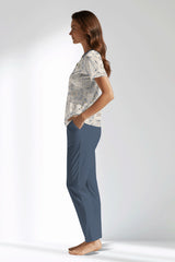 Woman Polyviscon Fresco Buttoned Collar Pyjama Set - B-ROTASYON - Image 2