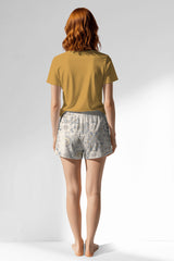 Woman Polyviscon Fresco Short Set - A-HONEY GOLD - Image 3