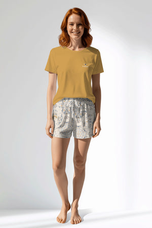 Woman Polyviscon Fresco Short Set - A-HONEY GOLD - Image 1