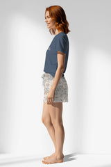 Woman Polyviscon Fresco Short Set - B-CHINA BLUE - Image 2