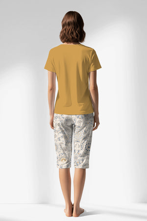 Woman Polyviscon Fresco Capri Set - HONEY GOLD - Image 1