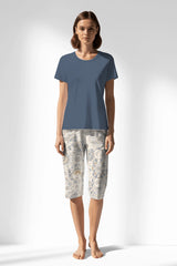 Woman Polyviscon Fresco Capri Set - B-CHINA BLUE - Image 3