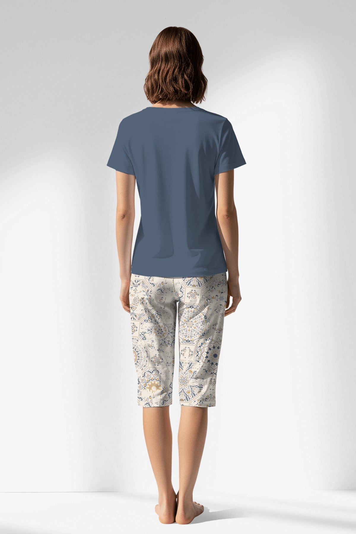 Woman Polyviscon Fresco Capri Set - B-CHINA BLUE - Image 1