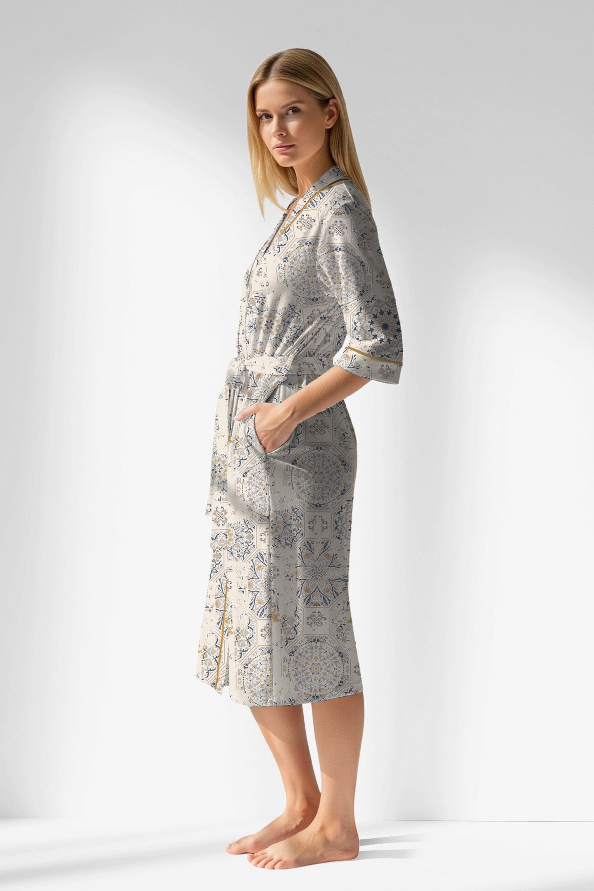 Woman Polyviscon Fresco Dressing Gown - ROTASYON - Image 2