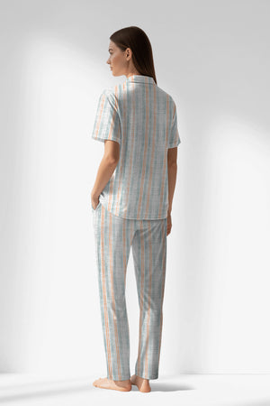 Woman Polyviscon Liner Buttoned Pyjama Set - ROTASYON - Image 3
