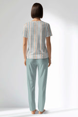Woman Polyviscon Liner Pocket Detail Pyjama Set - ROTASYON - Image 3