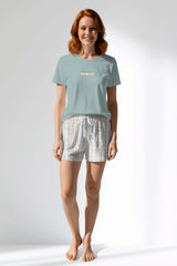 Woman Polyviscon Liner Short Set - BLUE HAZE - Image 1